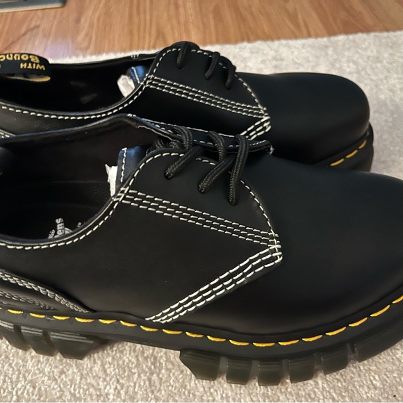 Dr. Martens Black Boots with Yellow Stitching - Picture 3 of 6